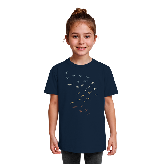 Retro Vogel Schwarm - Kids Organic Shirt