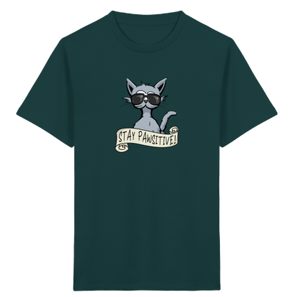 Stay Pawsitive Bleib lässig Hipster Katze - Kids Organic Shirt