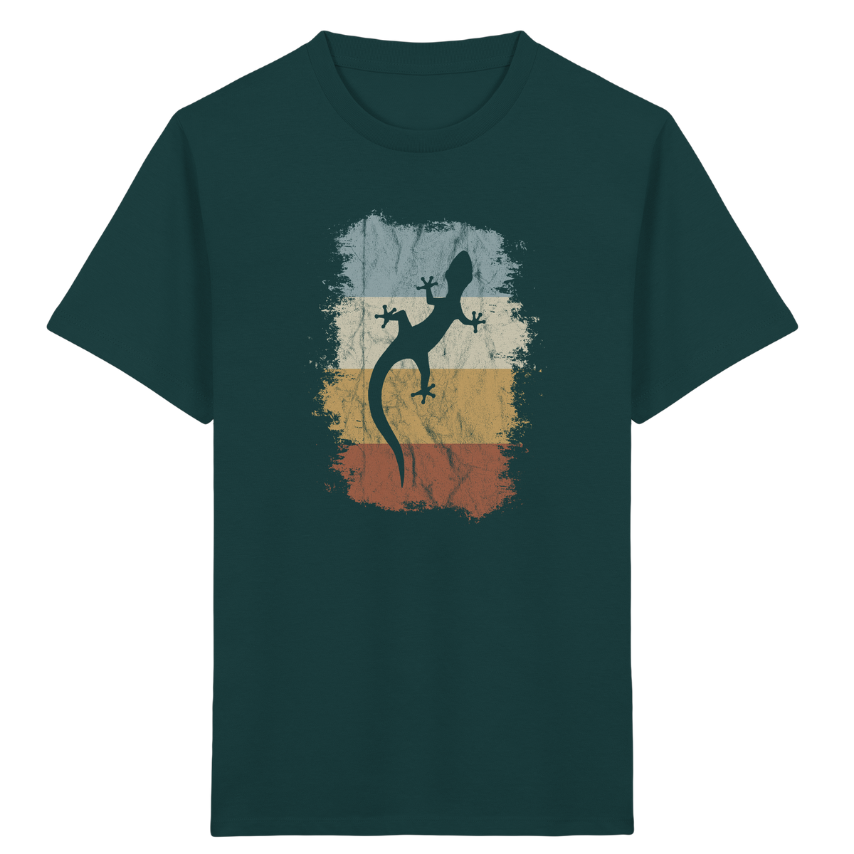 Retro Gecko Salamander Silhouette - Kids Organic Shirt
