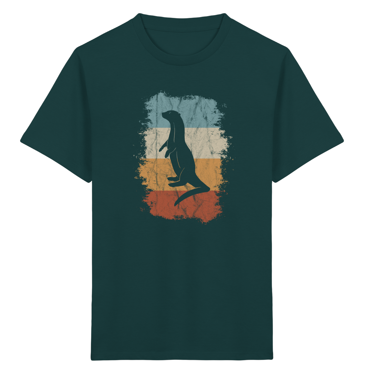 Retro Otter Fischotter Silhouette - Kids Organic Shirt
