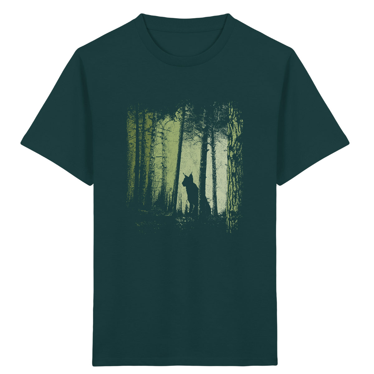 Luchs Wildkatze im Zwielicht Wald - Kids Organic Shirt
