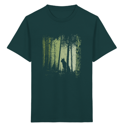 Luchs Wildkatze im Zwielicht Wald - Kids Organic Shirt