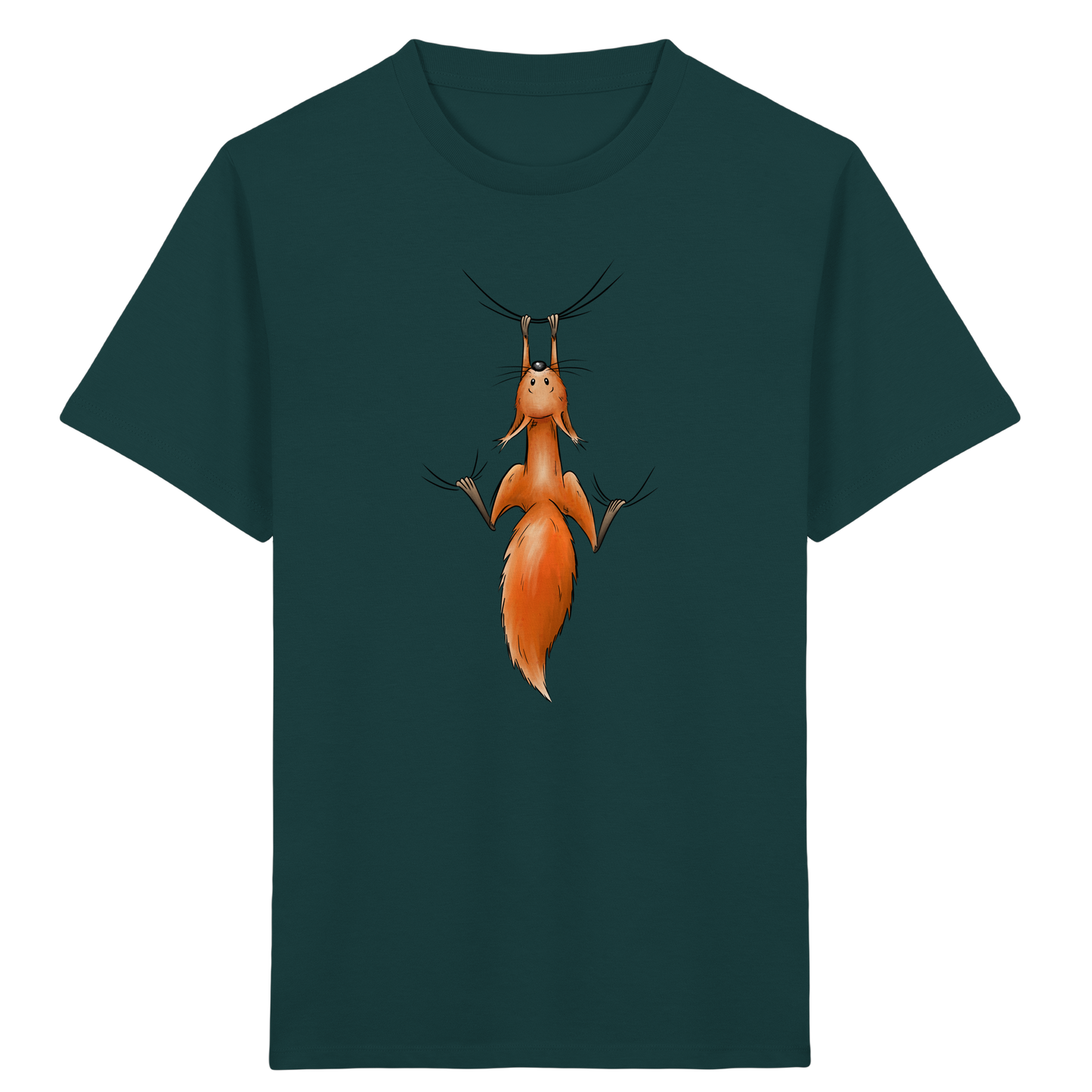 Rotes Eichhörnchen hängt ab - Kids Organic Shirt