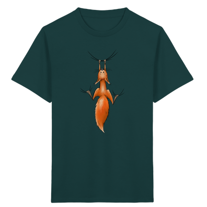 Rotes Eichhörnchen hängt ab - Kids Organic Shirt