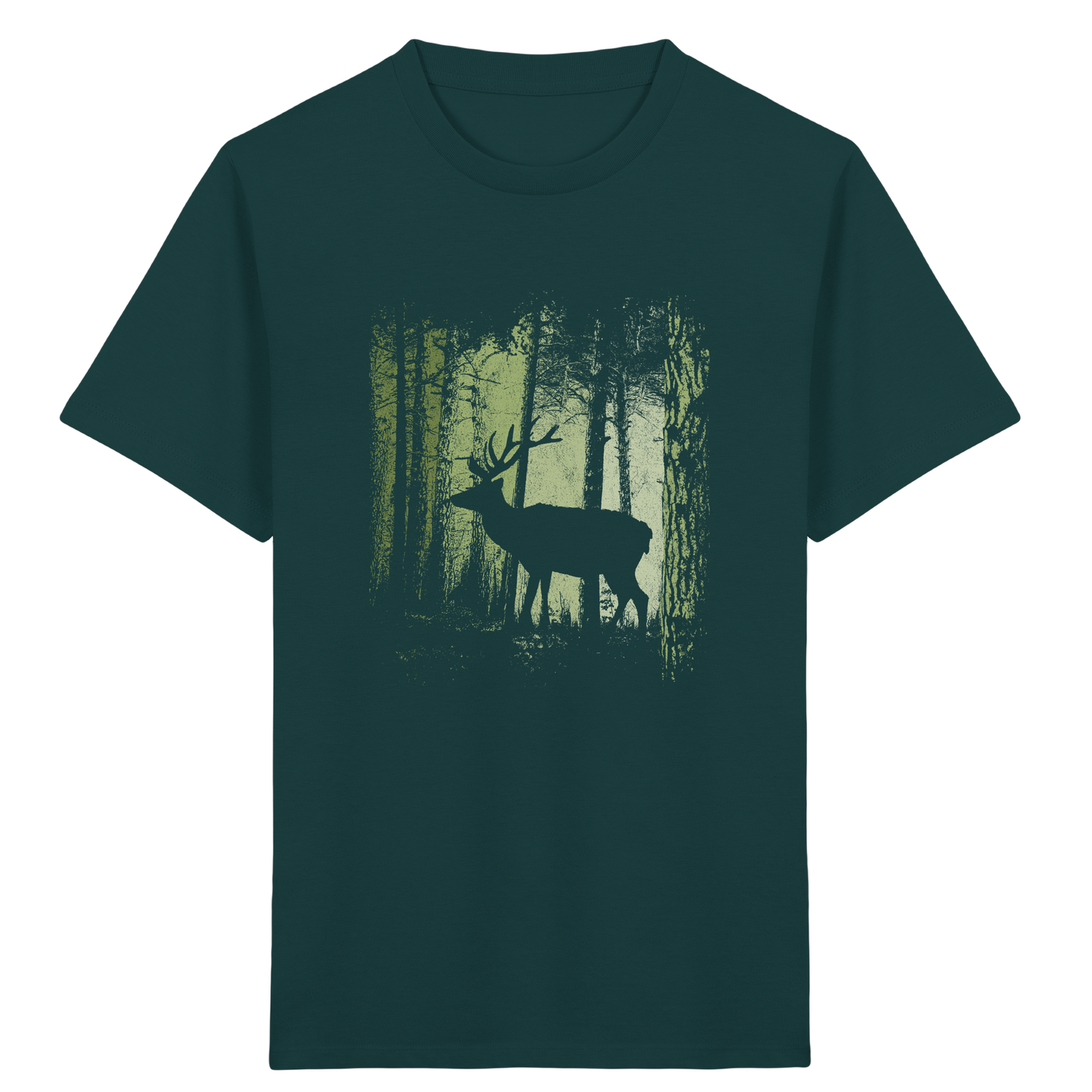 Hirsch im Zwielicht Wald - Kids Organic Shirt
