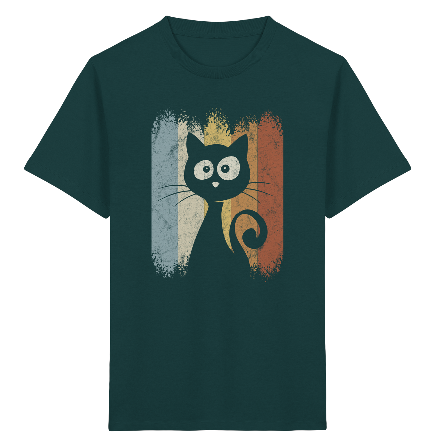 Retro Katze Silhouette - Kids Organic Shirt