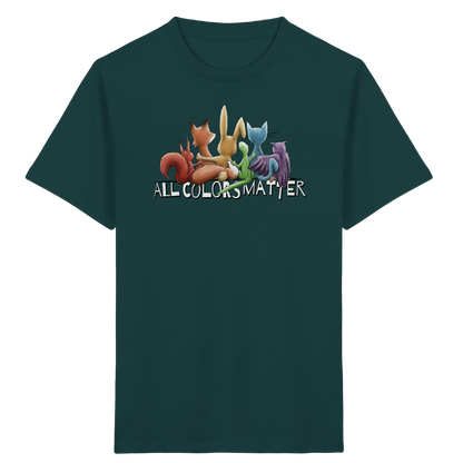 All Colors Matter! Regenbogen Tiere für Vielfalt - Kids Organic Shirt