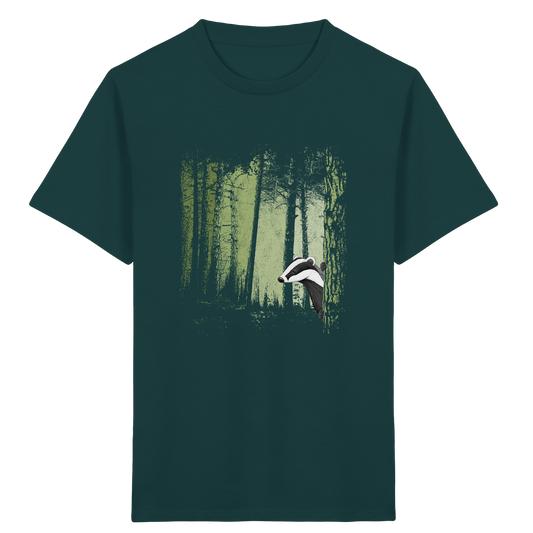 frecher Dachs im Zwielicht Wald - Kids Organic Shirt