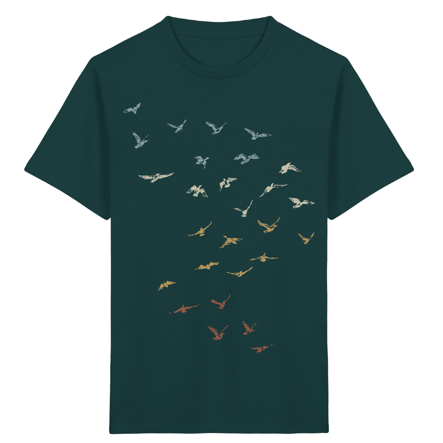 Retro Vogel Schwarm - Kids Organic Shirt
