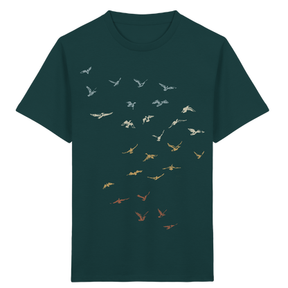 Retro Vogel Schwarm - Kids Organic Shirt