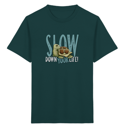 Slow Down Your Life Schildkröte - Kids Organic Shirt