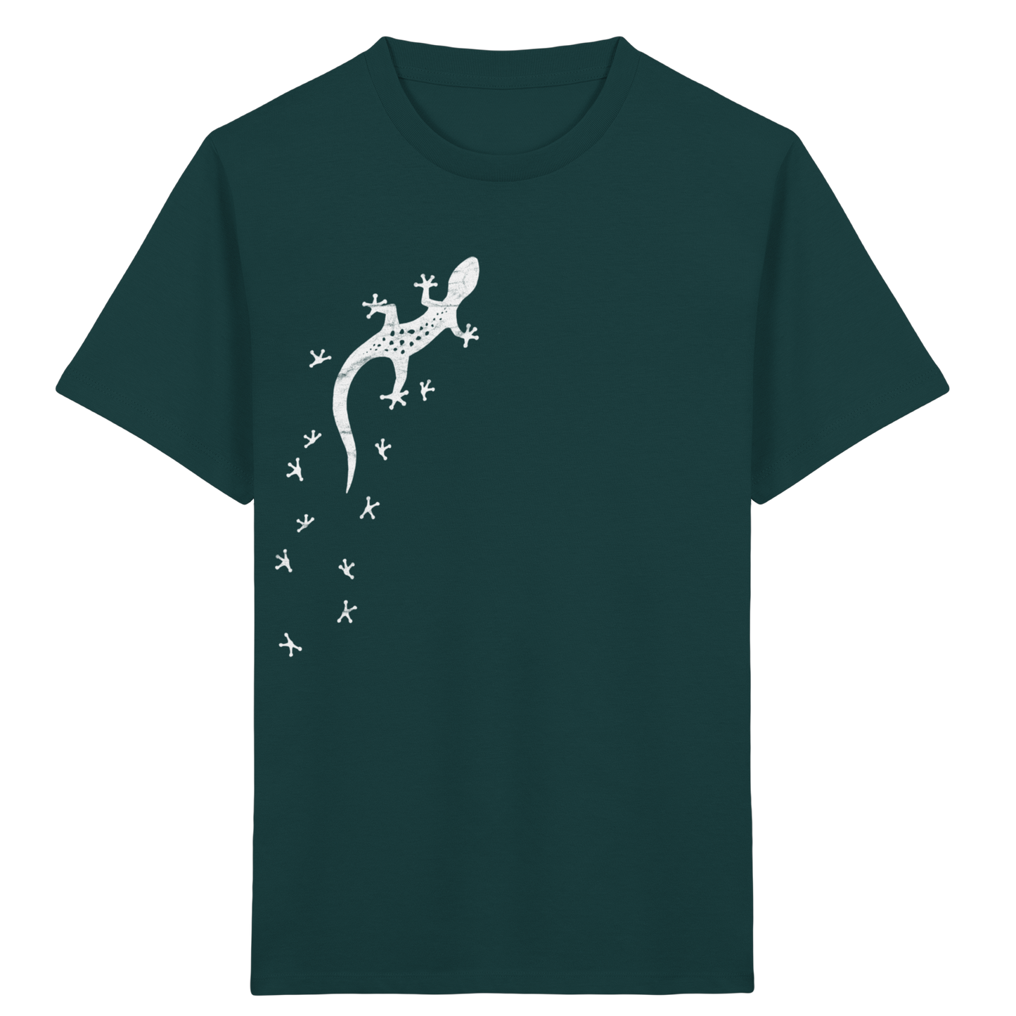 Gecko Eidechse Silhouette hell - Kids Organic Shirt