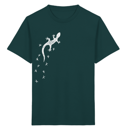 Gecko Eidechse Silhouette hell - Kids Organic Shirt