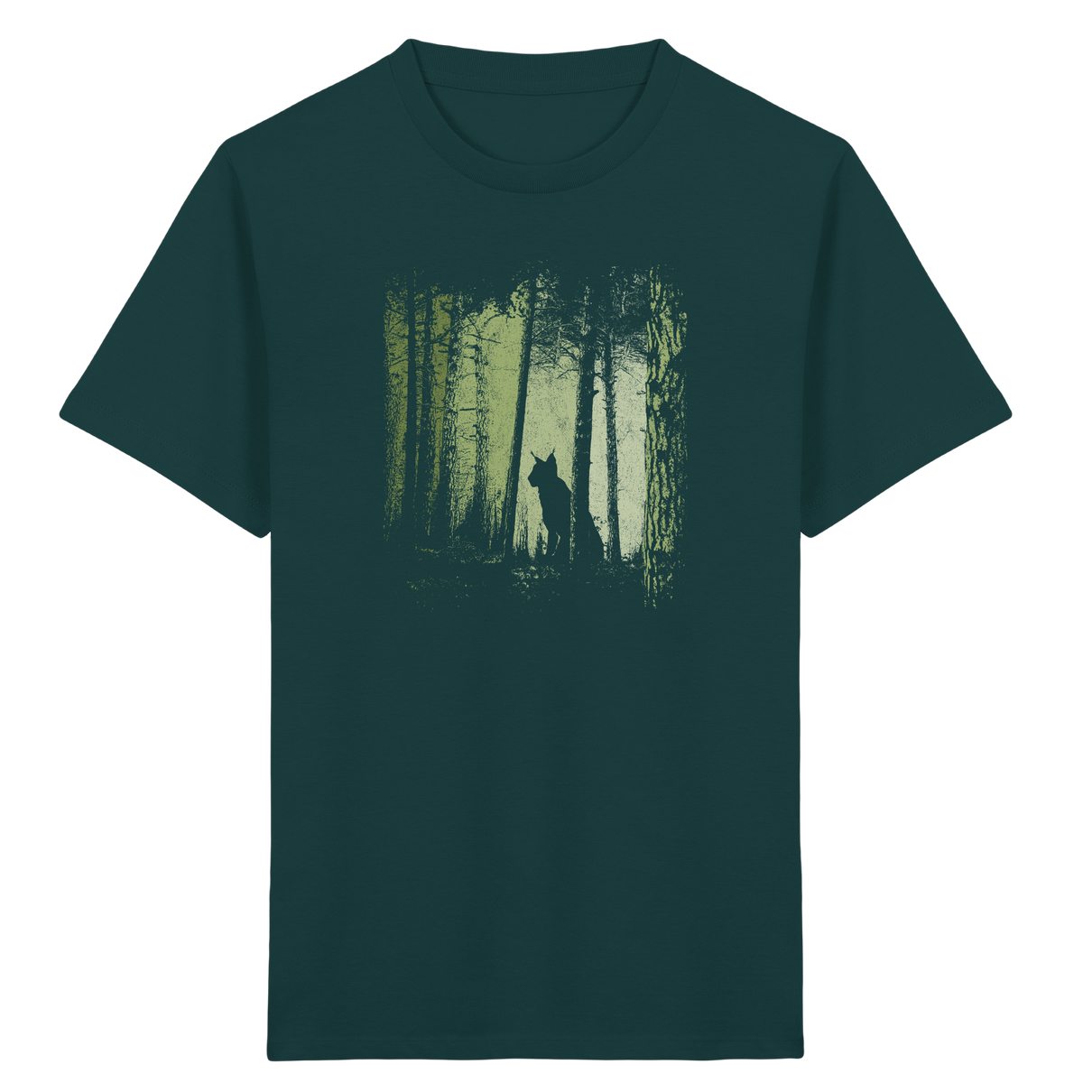 Luchs Wildkatze im Zwielicht Wald - Kids Organic Shirt