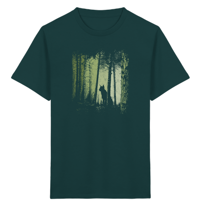 Luchs Wildkatze im Zwielicht Wald - Kids Organic Shirt