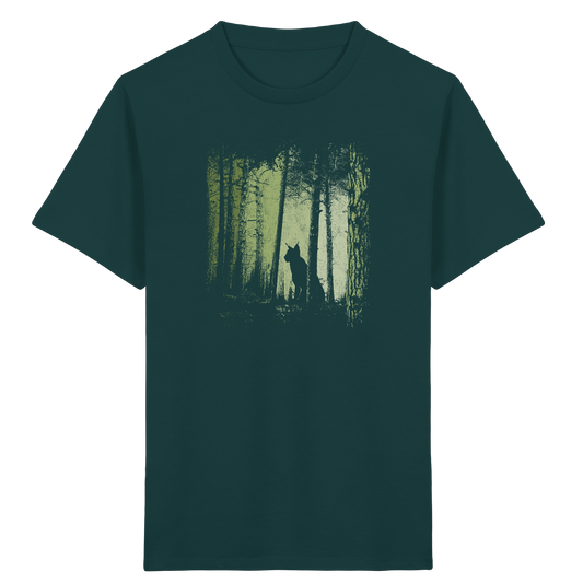 Luchs Wildkatze im Zwielicht Wald - Kids Organic Shirt