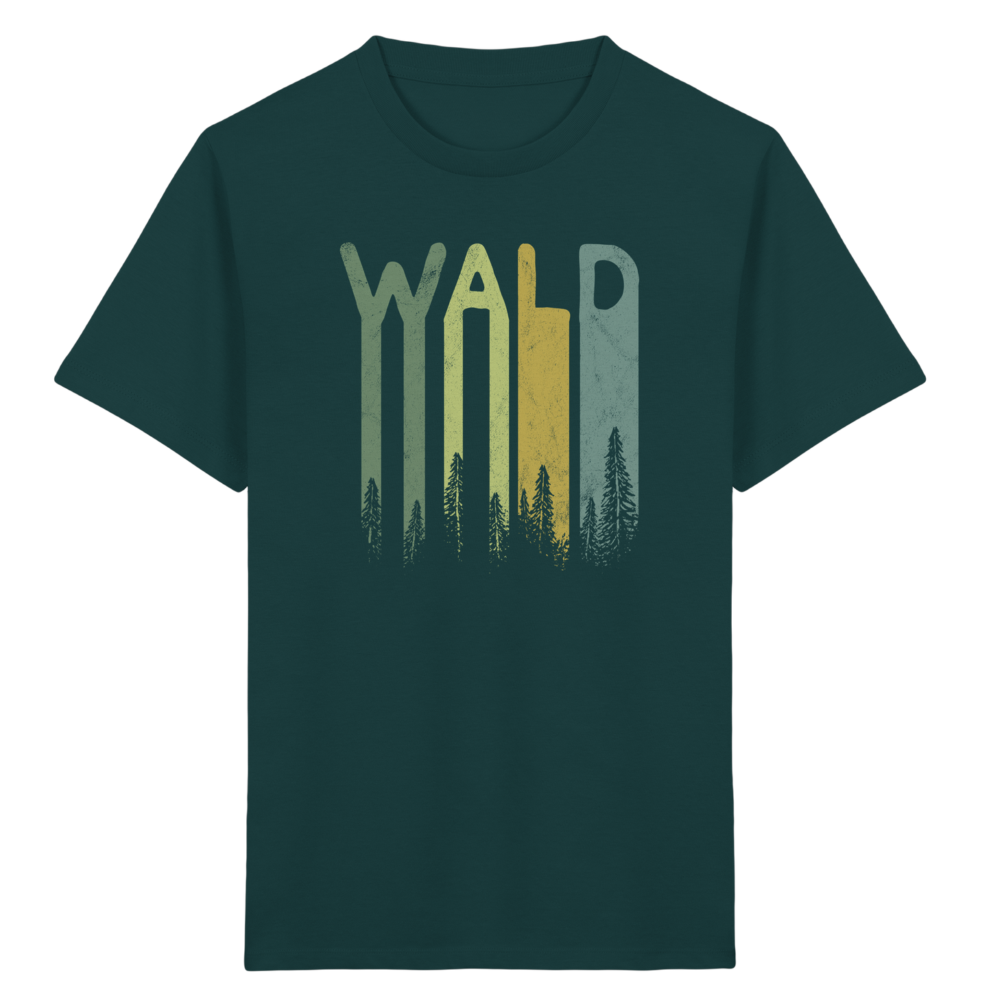 Wald Retro Forst Schriftzug - Kids Organic Shirt