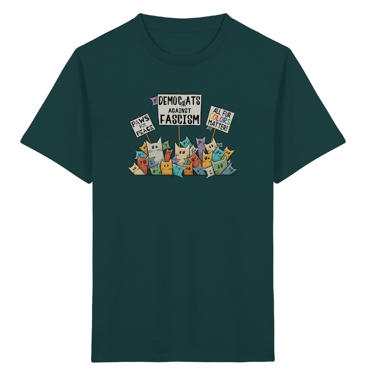 Demo-Katzen gegen Faschismus und für Vielfalt - Kids Organic Shirt