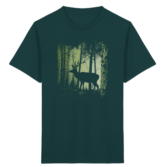 Hirsch im Zwielicht Wald - Kids Organic Shirt