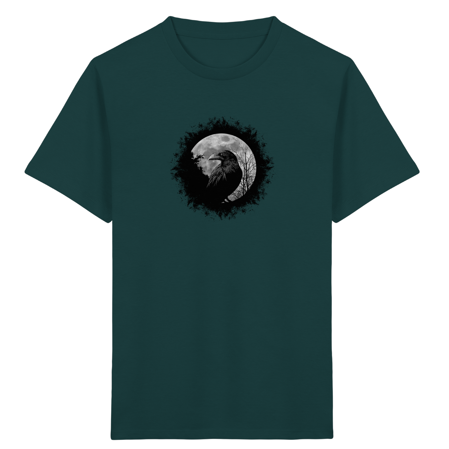 Schwarzer Rabe bei Vollmond  - Kids Organic Shirt