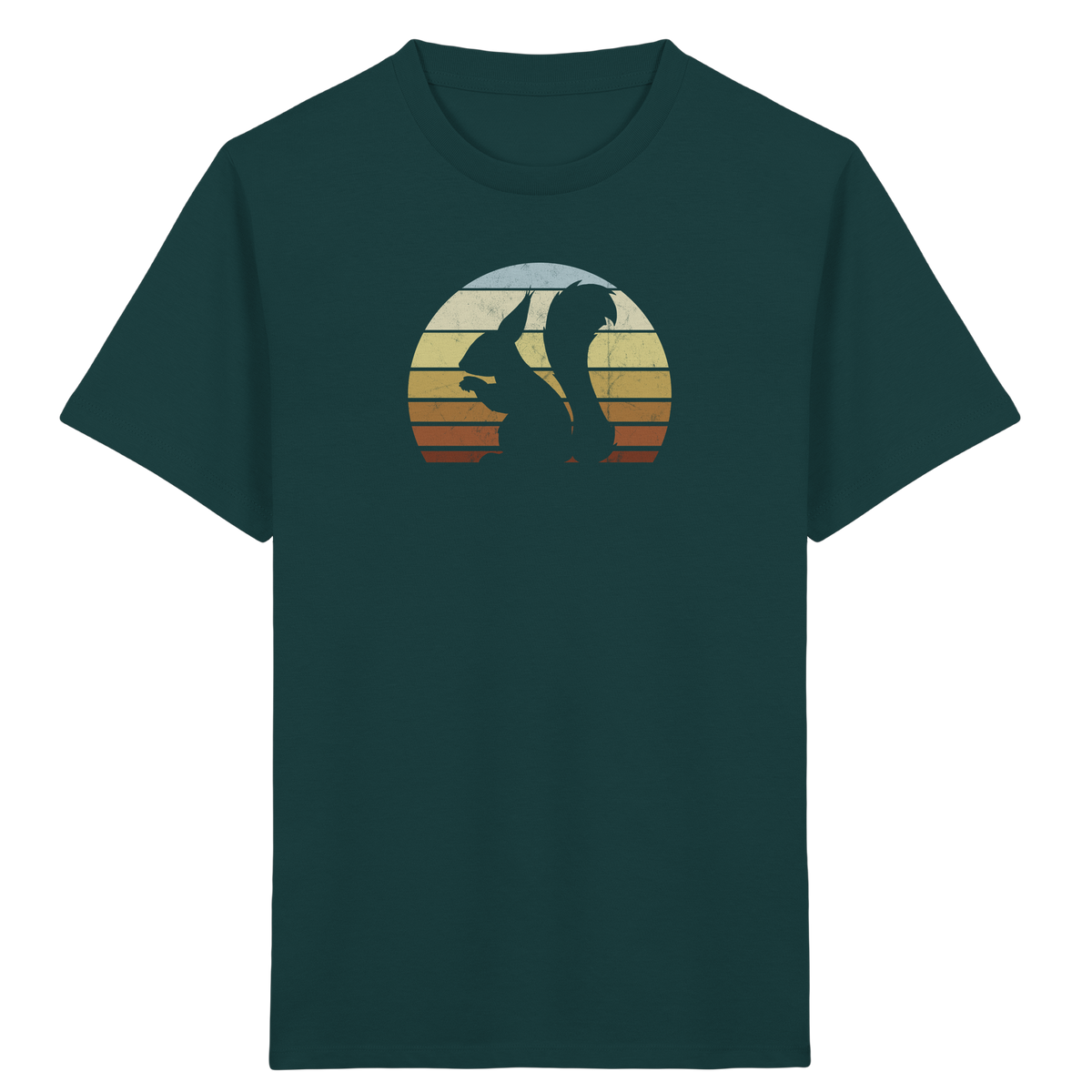 Retro Eichhörnchen Silhouette - Kids Organic Shirt