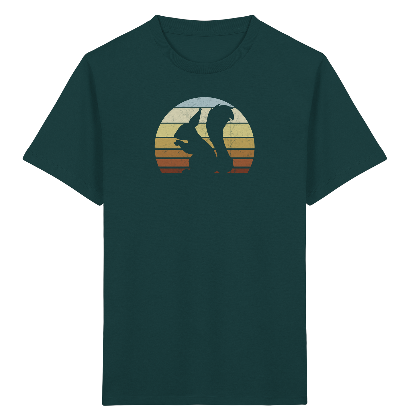 Retro Eichhörnchen Silhouette - Kids Organic Shirt