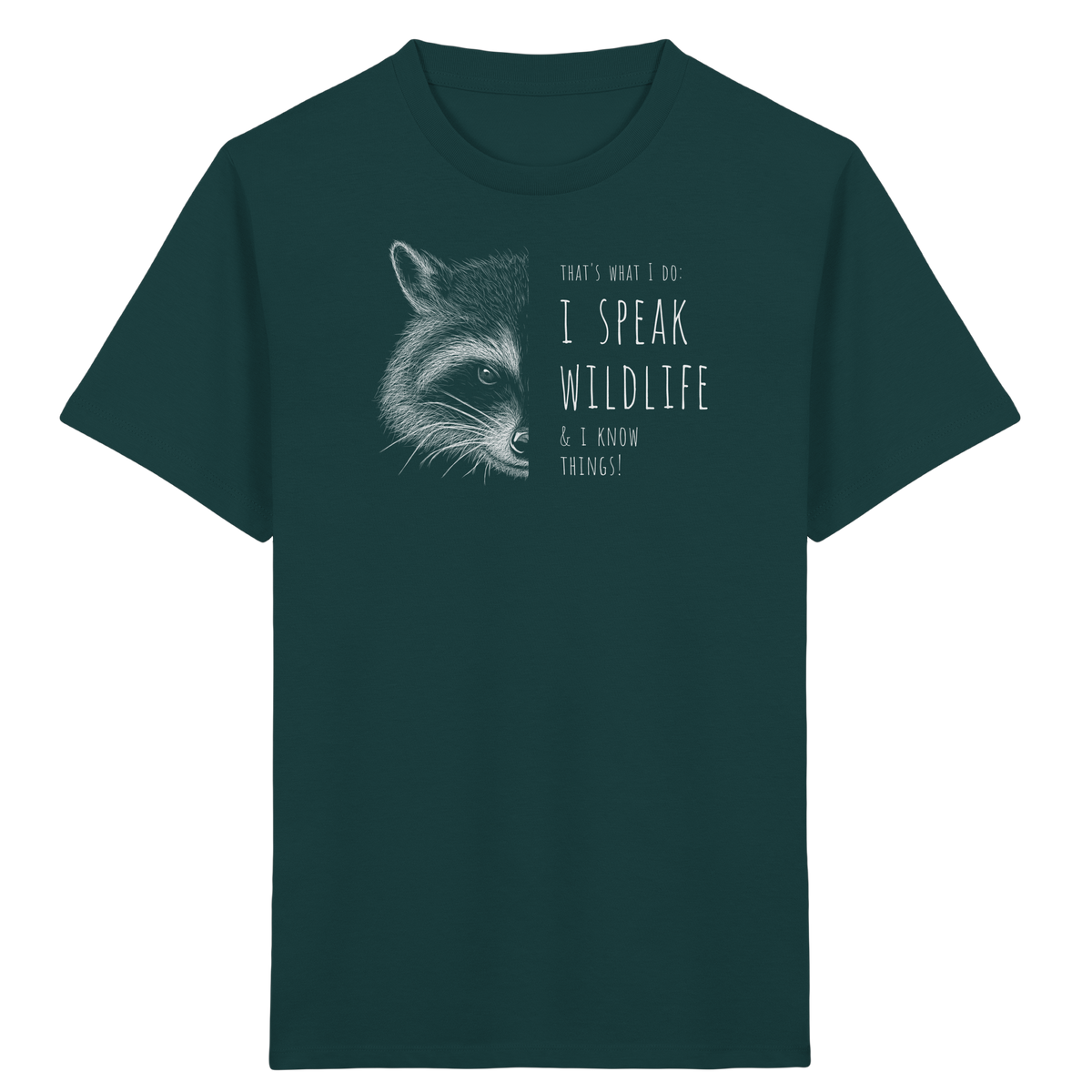 I Speak Wildlife And I Know Waschbär - Kids Organic Shirt