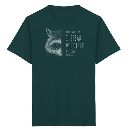 I Speak Wildlife And I Know Waschbär - Kids Organic Shirt