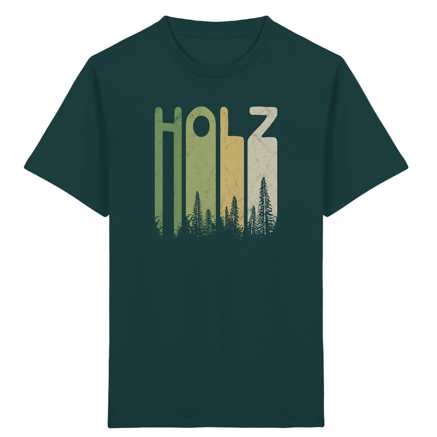Holz Retro Wald Schriftzug - Kids Organic Shirt