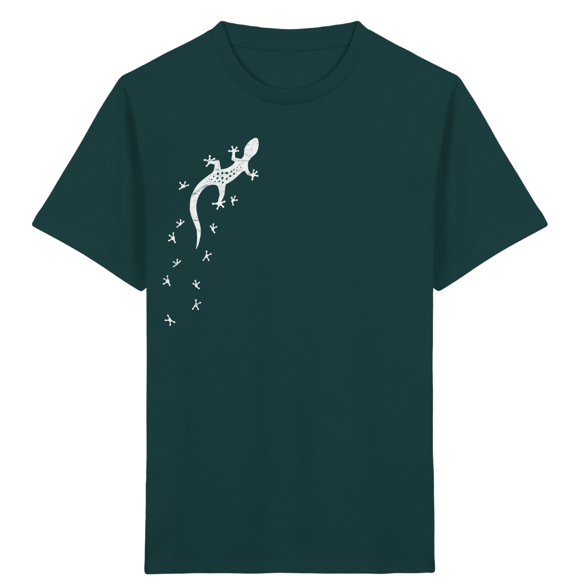Gecko Eidechse Silhouette hell - Kids Organic Shirt