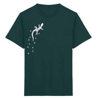 Gecko Eidechse Silhouette hell - Kids Organic Shirt