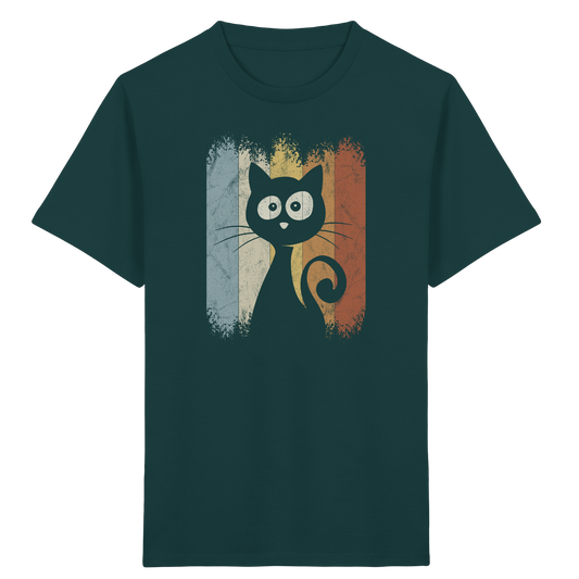 Retro Katze Silhouette - Kids Organic Shirt