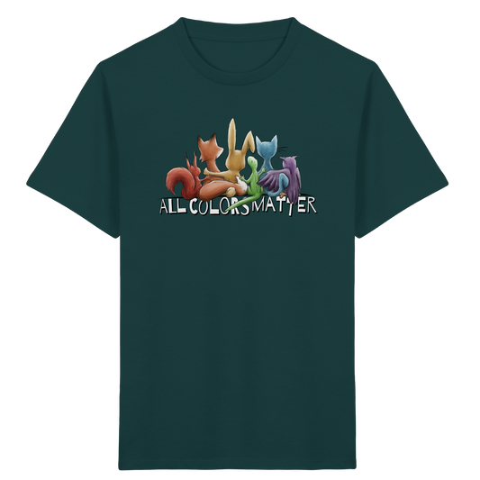 All Colors Matter! Regenbogen Tiere für Vielfalt - Kids Organic Shirt
