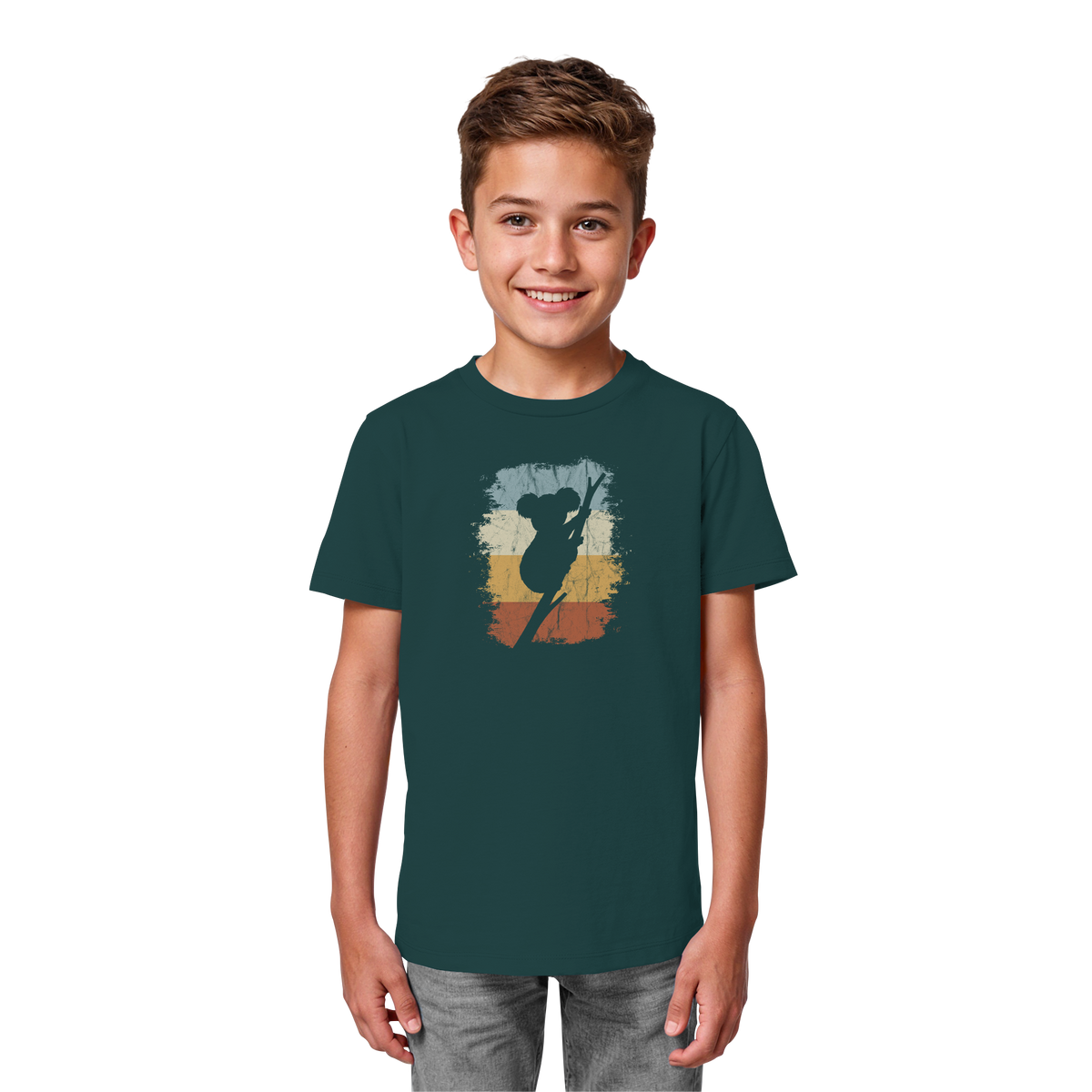 Retro kletternder Koala-Bär - Kids Organic Shirt