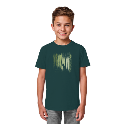 Luchs Wildkatze im Zwielicht Wald - Kids Organic Shirt