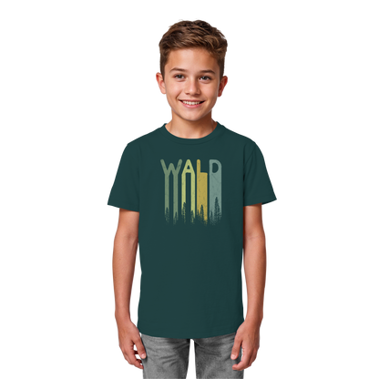 Wald Retro Forst Schriftzug - Kids Organic Shirt