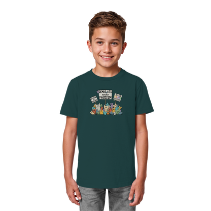 Demo-Katzen gegen Faschismus und für Vielfalt - Kids Organic Shirt