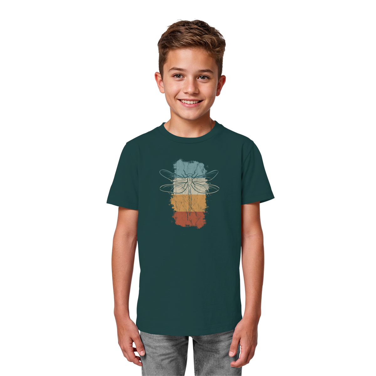 Retro Kunst Libelle | Vintage Dragonfly - Kids Organic Shirt