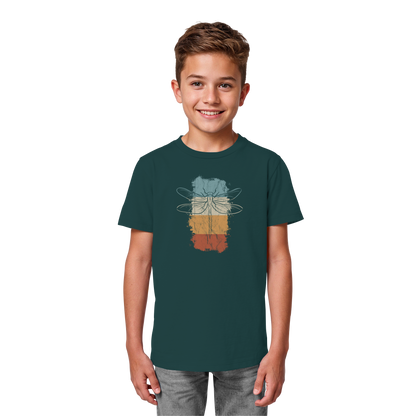 Retro Kunst Libelle | Vintage Dragonfly - Kids Organic Shirt