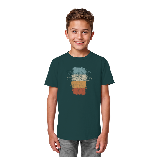 Retro Kunst Libelle | Vintage Dragonfly - Kids Organic Shirt