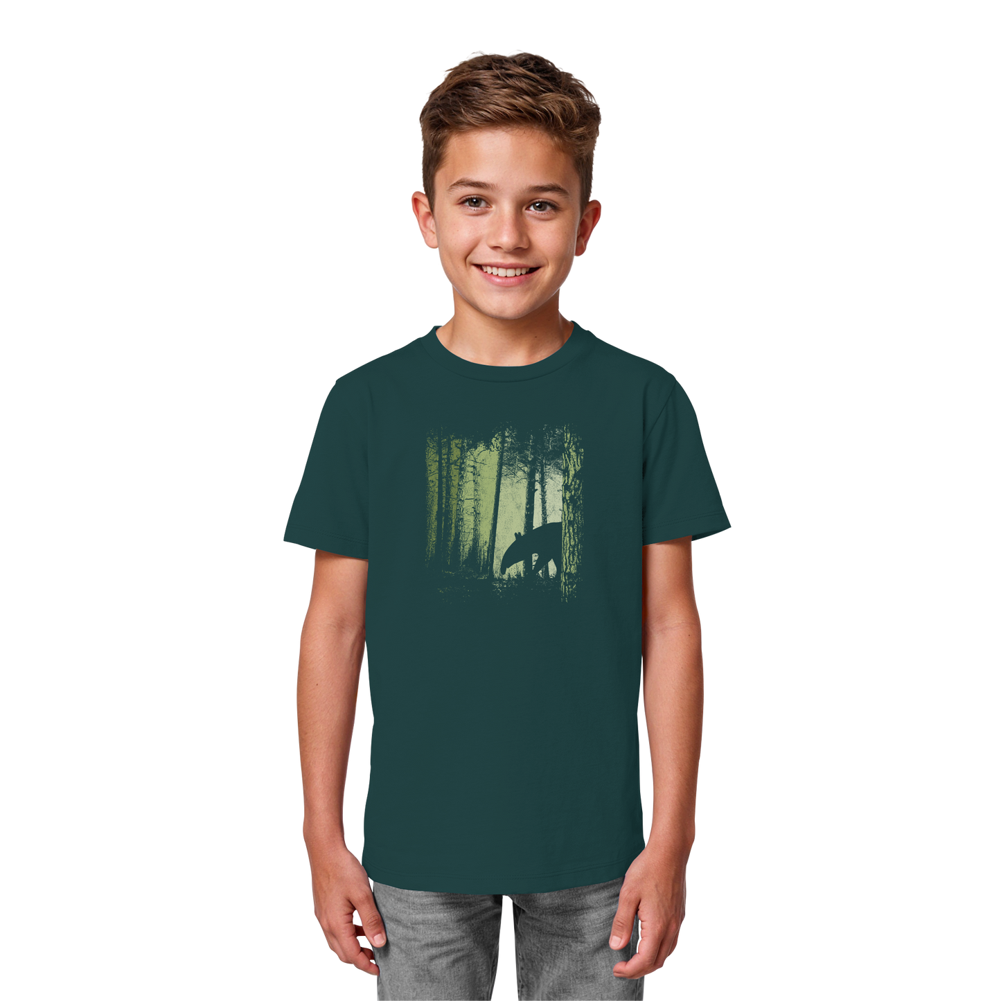 Lässiger Tapir im Zwielicht Wald - Kids Organic Shirt