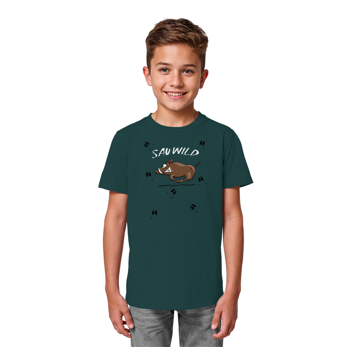 Sauwild wilde Sau | Wildschwein Keiler - Kids Organic Shirt