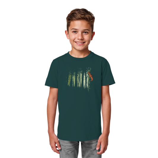 Eichhörnchen im Zwielicht-Wald - Kids Organic Shirt