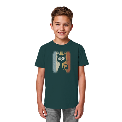 Retro Katze Silhouette - Kids Organic Shirt
