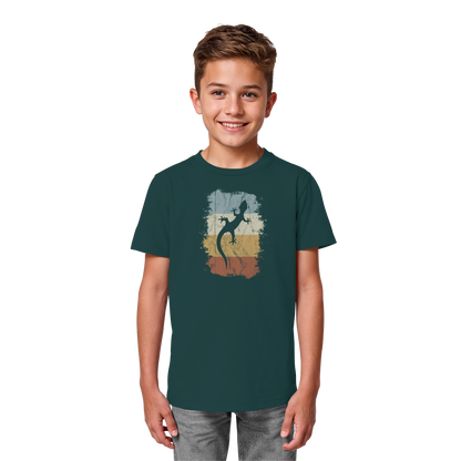 Retro Gecko Salamander Silhouette - Kids Organic Shirt