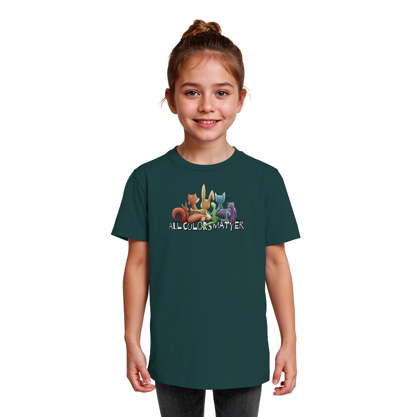 All Colors Matter! Regenbogen Tiere für Vielfalt - Kids Organic Shirt