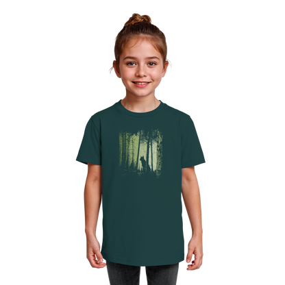 Luchs Wildkatze im Zwielicht Wald - Kids Organic Shirt
