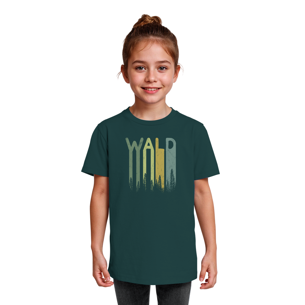 Wald Retro Forst Schriftzug - Kids Organic Shirt