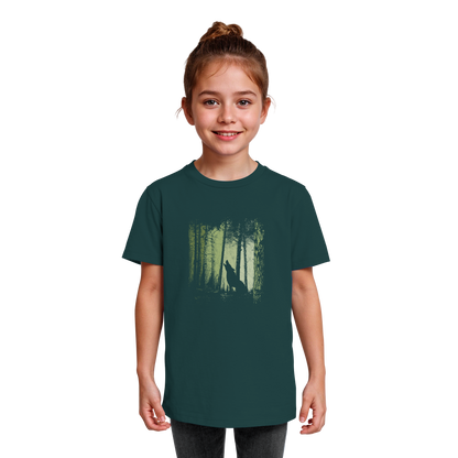 Einsamer Wolf im Zwielicht Wald  - Kids Organic Shirt
