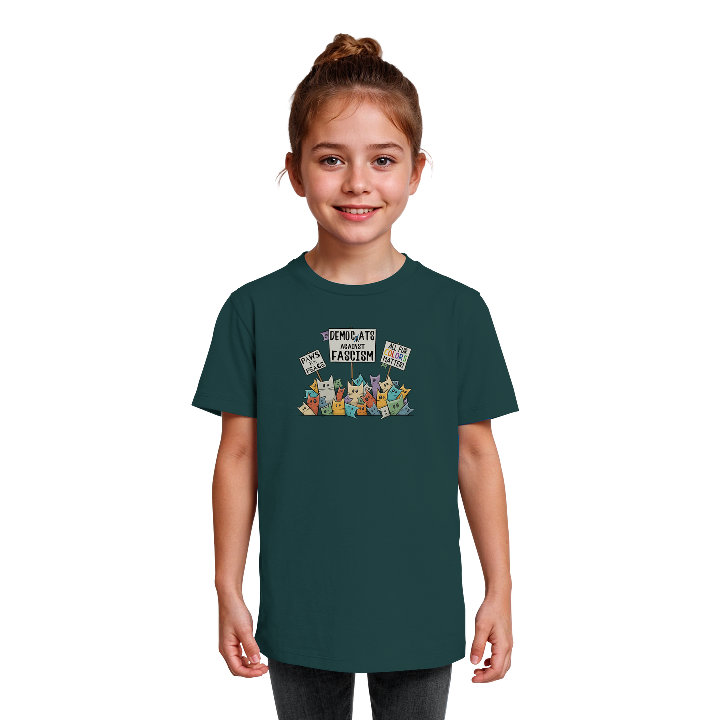 Demo-Katzen gegen Faschismus und für Vielfalt - Kids Organic Shirt